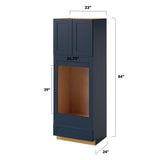 allen + roth Port 33-in W x 84-in H x 24-in D Navy 1-Drawer Base Fully Assembled Cabinet (Flat Panel Shaker Style)
