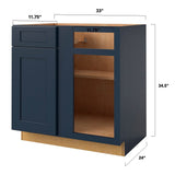 allen + roth Port 27-in W x 34.5-in H x 24-in D Navy Blind 1-Drawer Base Fully Assembled Cabinet (Flat Panel Shaker Style)