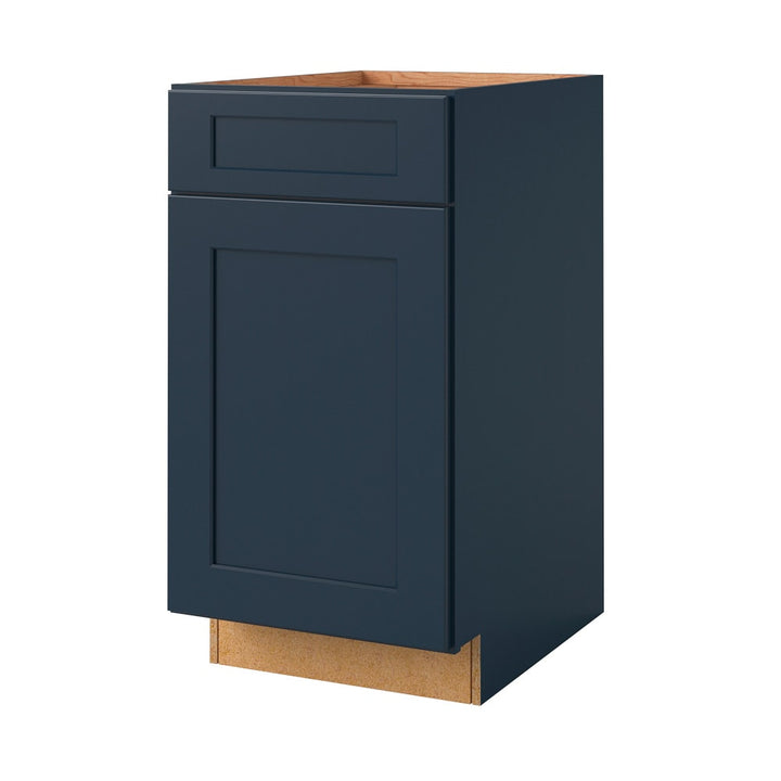 allen + roth Port 18-in W x 34.5-in H x 24-in D Navy 1-Drawer Base Fully Assembled Cabinet (Flat Panel Shaker Style)