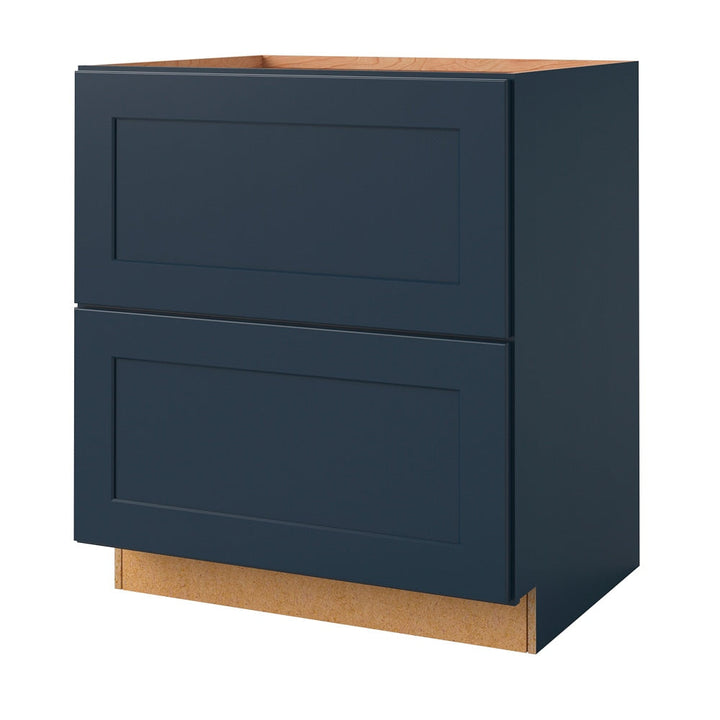allen + roth Port 30-in W x 34.5-in H x 24-in D Navy 2-Drawer Base Fully Assembled Cabinet (Flat Panel Style)