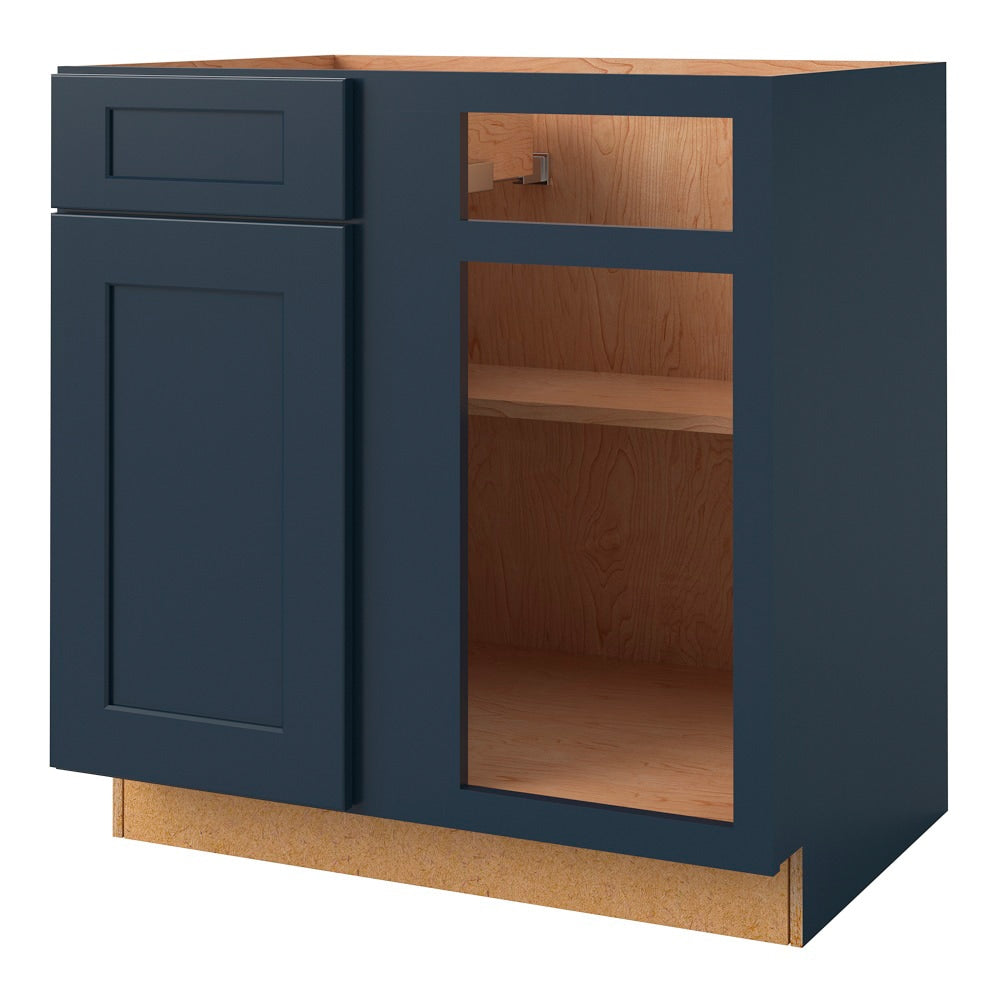 allen + roth Port 33-in W x 34.5-in H x 24-in D Navy Blind 1-Drawer Base Fully Assembled Cabinet (Flat Panel Shaker Style)