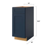 allen + roth Port 15-in W x 34.5-in H x 24-in D Navy 1-Drawer Base Fully Assembled Cabinet (Flat Panel Shaker Style)