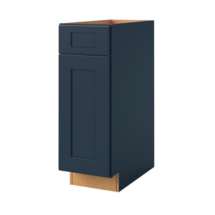 allen + roth Port 12-in W x 34.5-in H x 24-in D Navy 1-Drawer Base Fully Assembled Cabinet (Flat Panel Shaker Style)