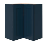 allen + roth Port 24-in W x 30.125-in H x 12-in D Navy Diagonal Corner Wall Fully Assembled Cabinet (Flat Panel Shaker Style)