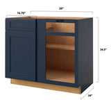 allen + roth Port 39-in W x 34.5-in H x 24-in D Navy Blind 1-Drawer Base Fully Assembled Cabinet (Flat Panel Shaker Style)