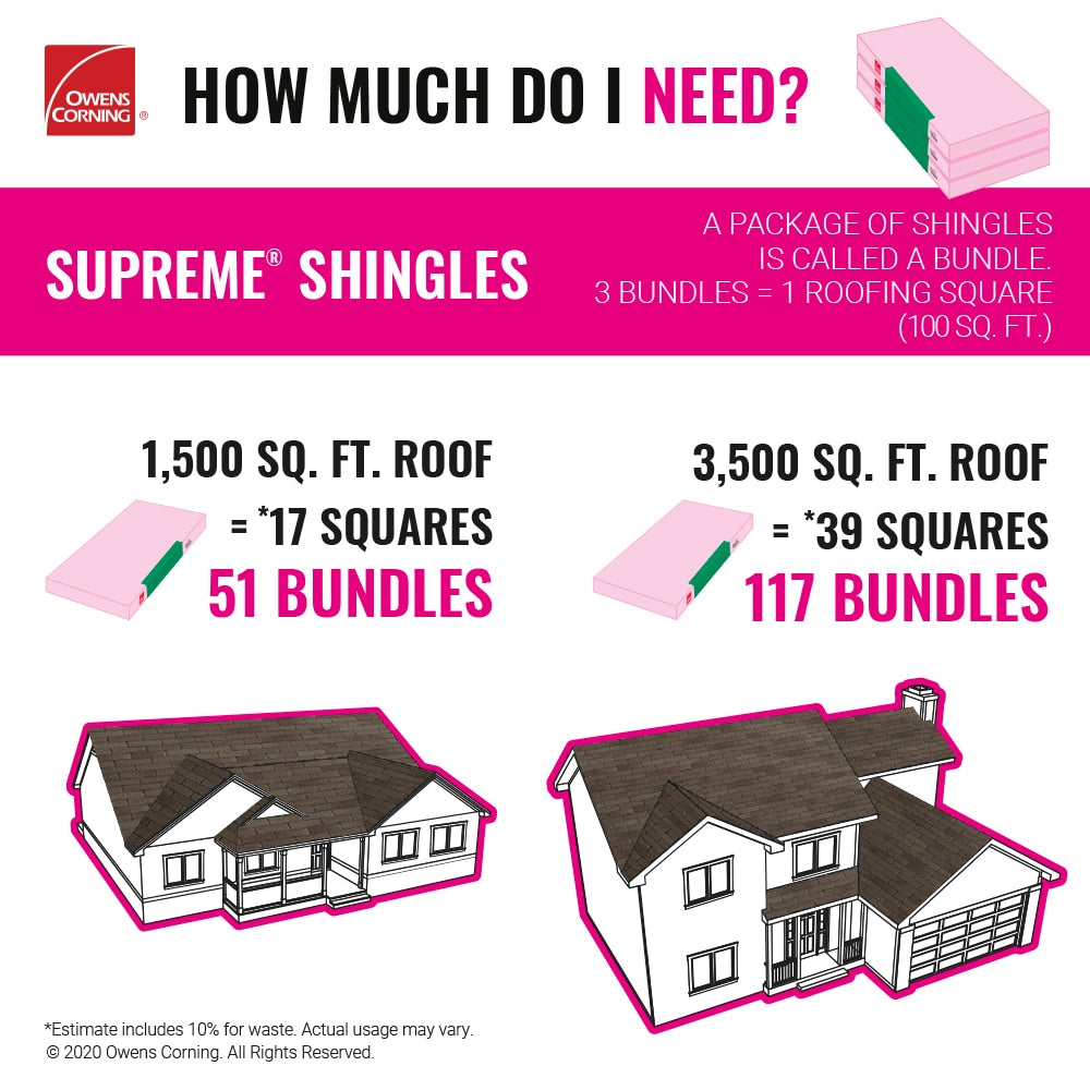 Owens Corning Supreme Estate Gray 3-Tab Asphalt Roof Shingles Bundle (33.3 sq. ft.)
