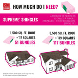 Owens Corning Supreme 33.33-sq ft Bark Brown 3-Tab Roof Shingles Bundle