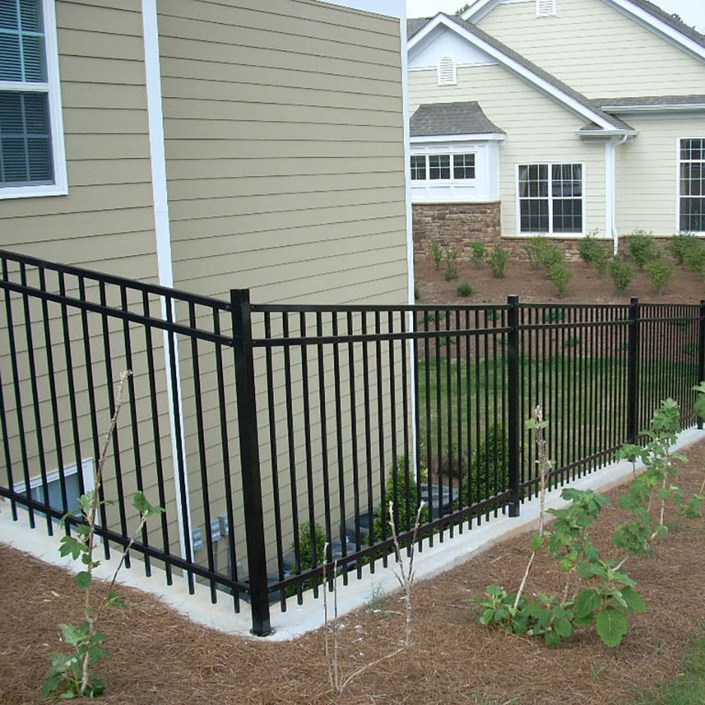 Fortress Building Products Versai 6-ft H x 2-in W Gloss Black Galvanized Steel Spaced Picket Privacy Fence Post