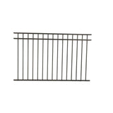 Fortress Building Products Athens 4-ft H x 6-ft W Gloss Black Aluminum Spaced Picket Flat-top Privacy Fence Panel