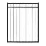 Fortress Building Products Athens 4-ft H x 5-ft W Gloss Black Powder-coated Aluminum Spaced Picket Flat-top Privacy Walk-thru Fence Gate