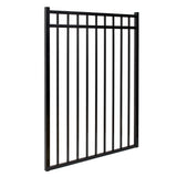 Fortress Building Products Versai 5-ft H x 4-ft W Gloss Black Powder-coated Galvanized Steel Spaced Picket Flat-top Privacy Walk-thru Fence Gate