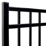 Fortress Building Products Versai 5-ft H x 4-ft W Gloss Black Powder-coated Galvanized Steel Spaced Picket Flat-top Privacy Walk-thru Fence Gate