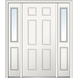 68.5 in. x 81.75 in. Right-Hand 6-Panel Classic Primed Steel Prehung Front Door with Sidelites on 4-9/16 in. Frame - Super Arbor