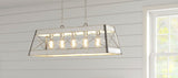 Progress Lighting Bradberry 5-Light Antique White and Galvanized Farmhouse Linear Large Hanging Kitchen Island Light