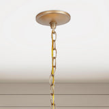 Progress Lighting Teigen 6-Light Antique White and Vintage Gold Transitional Geometric Large Hanging Pendant Light