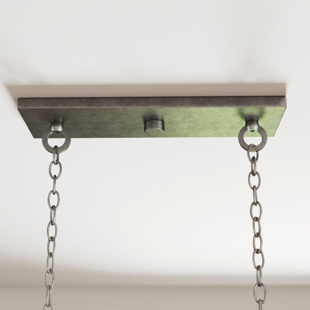 Progress Lighting Bradberry 5-Light Antique White and Galvanized Farmhouse Linear Large Hanging Kitchen Island Light