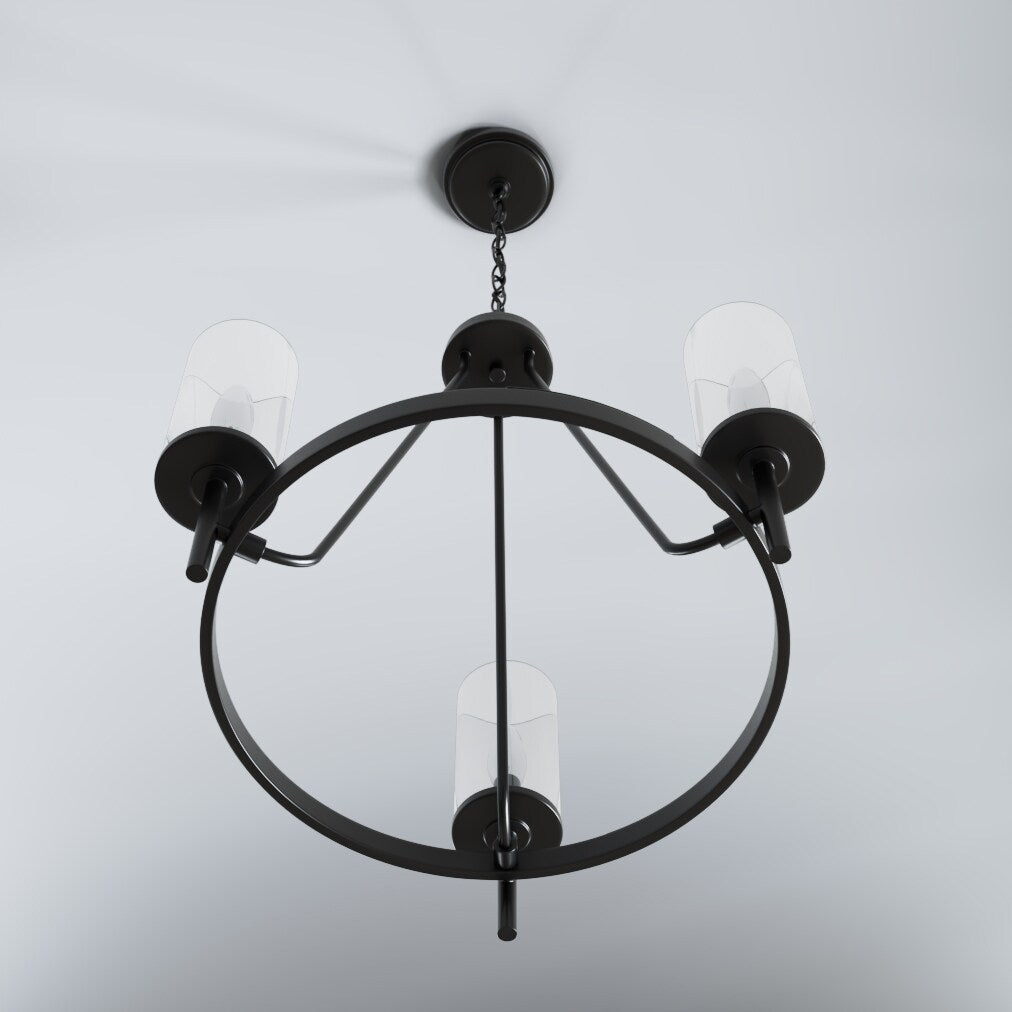 Progress Lighting Strahan 3-Light Black Transitional Chandelier, 25.75-in W x 23.87-in H