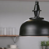 Progress Lighting Impress Black Industrial Dome Pendant Light, 16-in W x 15.125-in H