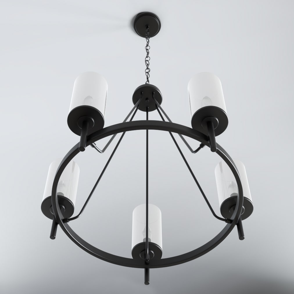 Progress Lighting Strahan 5-Light Black Transitional Chandelier