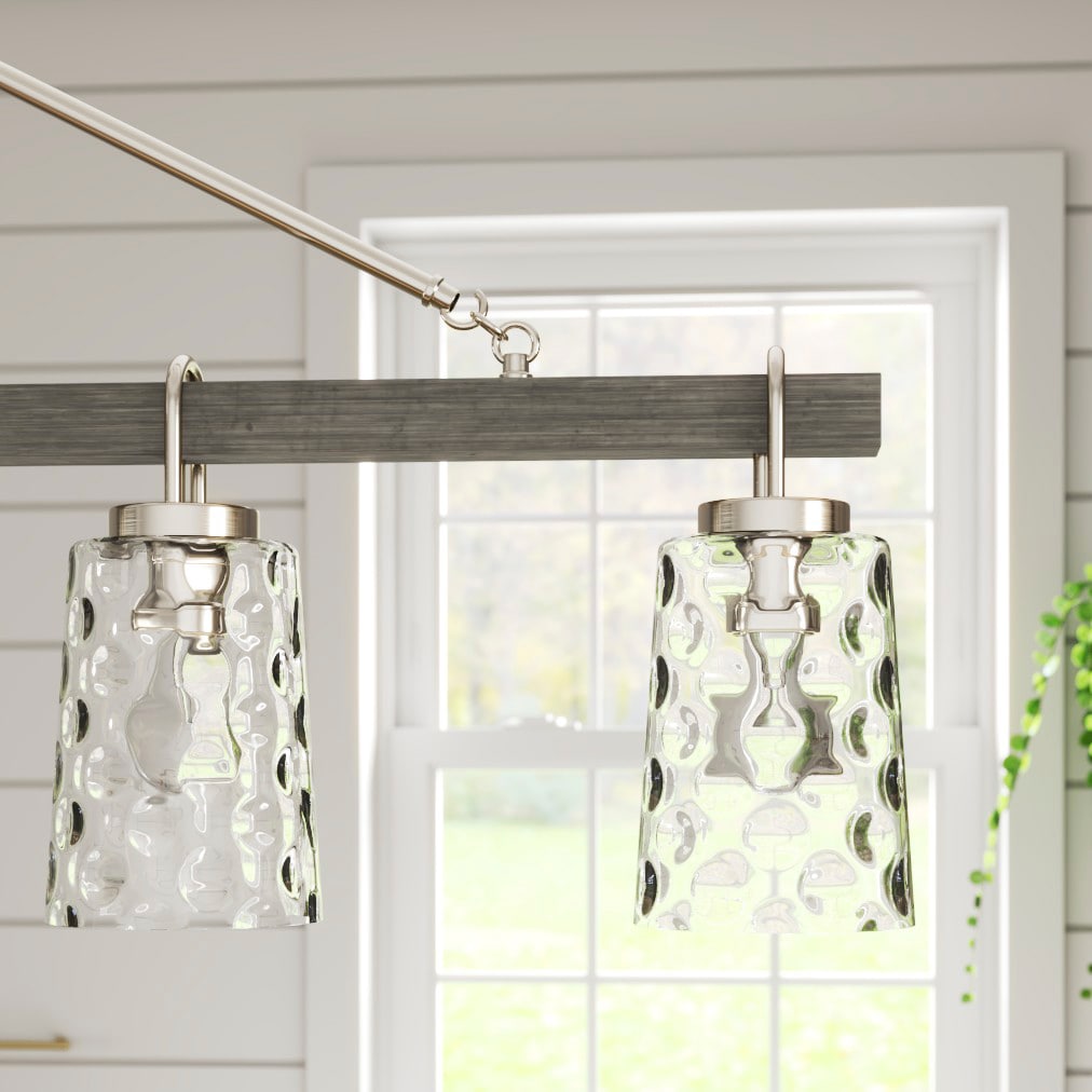Progress Lighting Tiana 5-Light Driftwood and Brushed Nickel Transitional Chandelier, 45.5-in W x 22-in H
