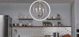 Progress Lighting Fairwood 3-Light Antique White and Galvanized Farmhouse Globe Medium Hanging Pendant Light