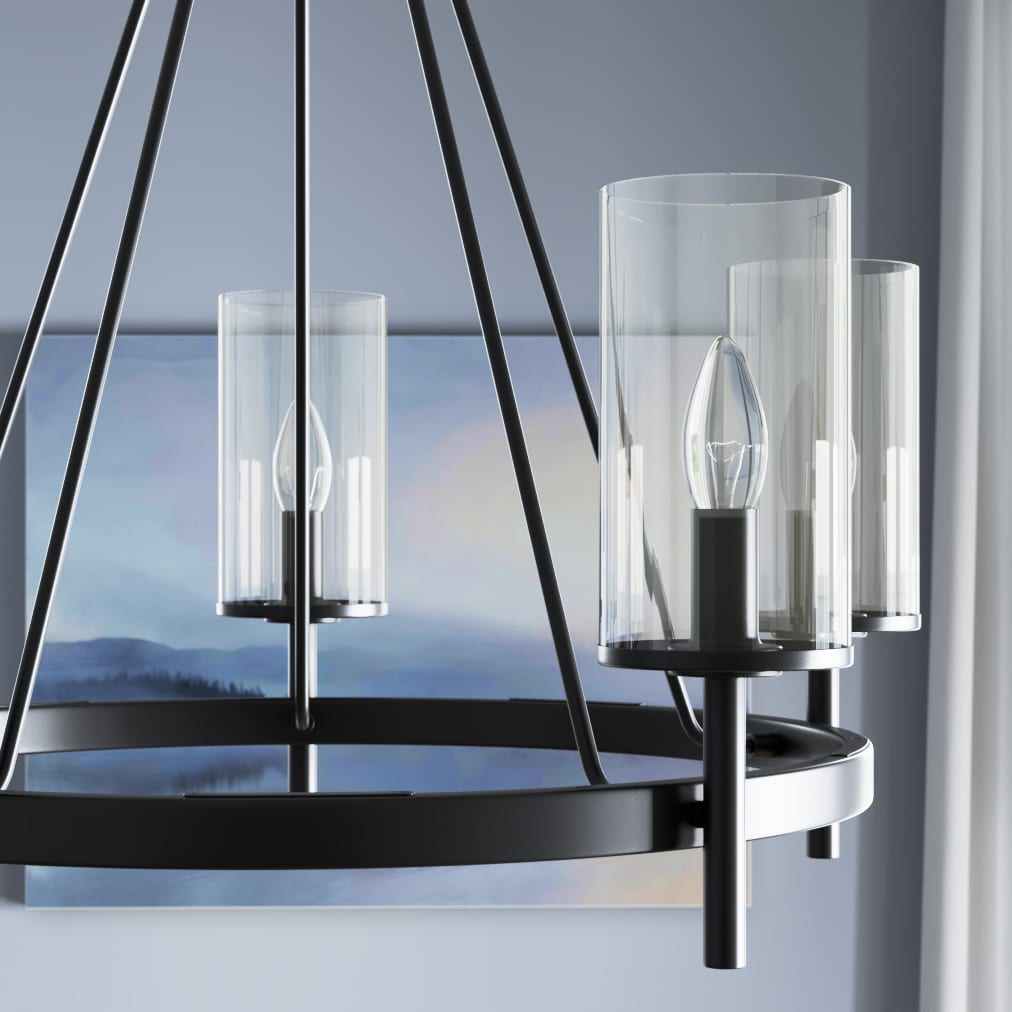 Progress Lighting Strahan 5-Light Black Transitional Chandelier
