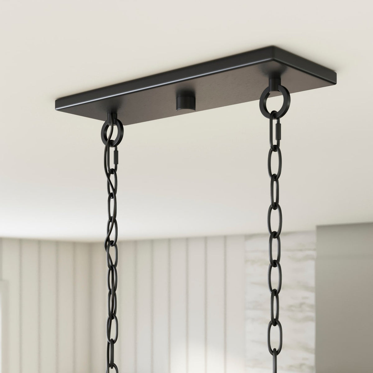Progress Lighting Bradberry 5-Light Weathered Oak and Graphite Farmhouse Linear Large Hanging Kitchen Island Light