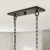 Progress Lighting Bradberry 5-Light Weathered Oak and Graphite Farmhouse Linear Large Hanging Kitchen Island Light