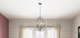 Progress Lighting Fairwood 5-Light Antique White and Galvanized Farmhouse Globe Medium Hanging Pendant Light
