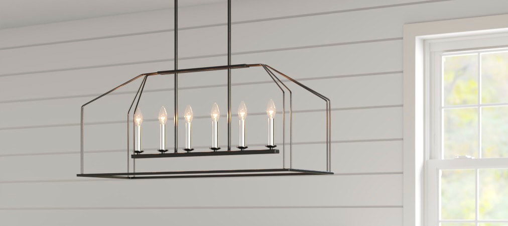 Progress Lighting Frisco 6-Light Nickel Transitional Chandelier
