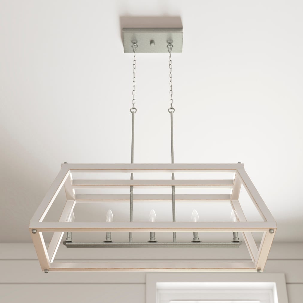 Progress Lighting Forrester 5-Light Gray Farmhouse Chandelier