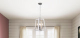 Progress Lighting Forrester 4-Light Antique White and Galvanized Farmhouse Square Medium Hanging Pendant Light
