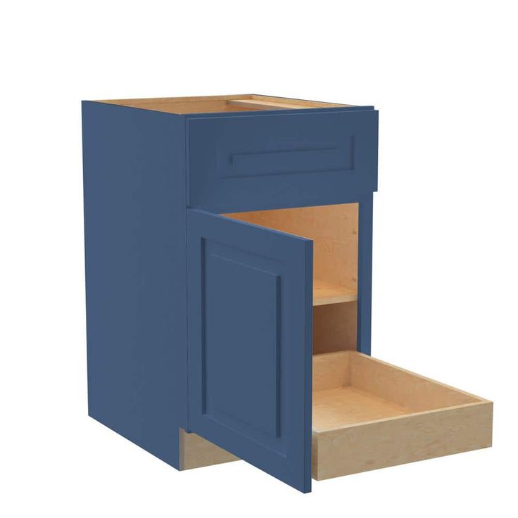 Home Decorators Collection Grayson 21 in. W x 24 in. D x 34.5 in. H Assembled Plywood Base Kitchen Cabinet in Mythic Blue with 1ROT Soft Close LH