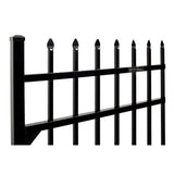 Fortress Building Products Athens 4-ft H x 4-ft W Gloss Black Powder-coated Aluminum Spaced Picket Pressed-point Privacy Walk-thru Fence Gate