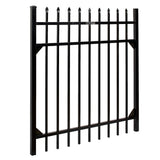 Fortress Building Products Athens 4-ft H x 4-ft W Gloss Black Powder-coated Aluminum Spaced Picket Pressed-point Privacy Walk-thru Fence Gate