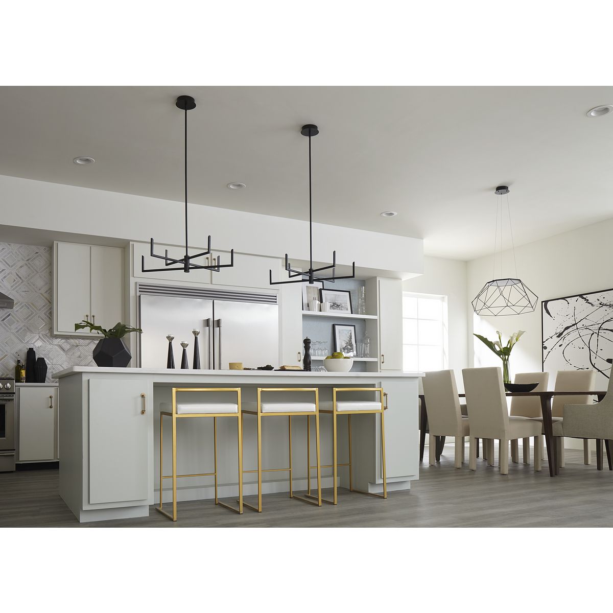 Progress Lighting Pivot Led 7-Light Matte Black Modern/ContemporaryLED Chandelier