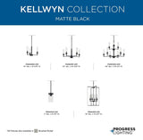 Progress Lighting Kellwyn 9-Light Matte Black Traditional Chandelier