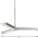 Progress Lighting Planck Led 3-Light Brushed Nickel Modern/ContemporaryLED Chandelier