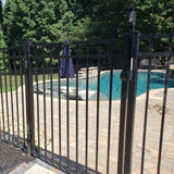 Fortress Building Products Athens 4-ft H x 5-ft W Gloss Black Powder-coated Aluminum Spaced Picket Flat-top Privacy Walk-thru Fence Gate