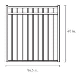 Fortress Building Products Athens 4-ft H x 5-ft W Gloss Black Powder-coated Aluminum Spaced Picket Flat-top Privacy Walk-thru Fence Gate