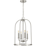 Progress Lighting Leyden 4-Light Brushed Nickel Transitional Lantern Medium Hanging Pendant Light