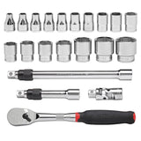 Craftsman V-Series 1/2 in. Drive Metric 6 Point Socket and Tool Set, 21 pc