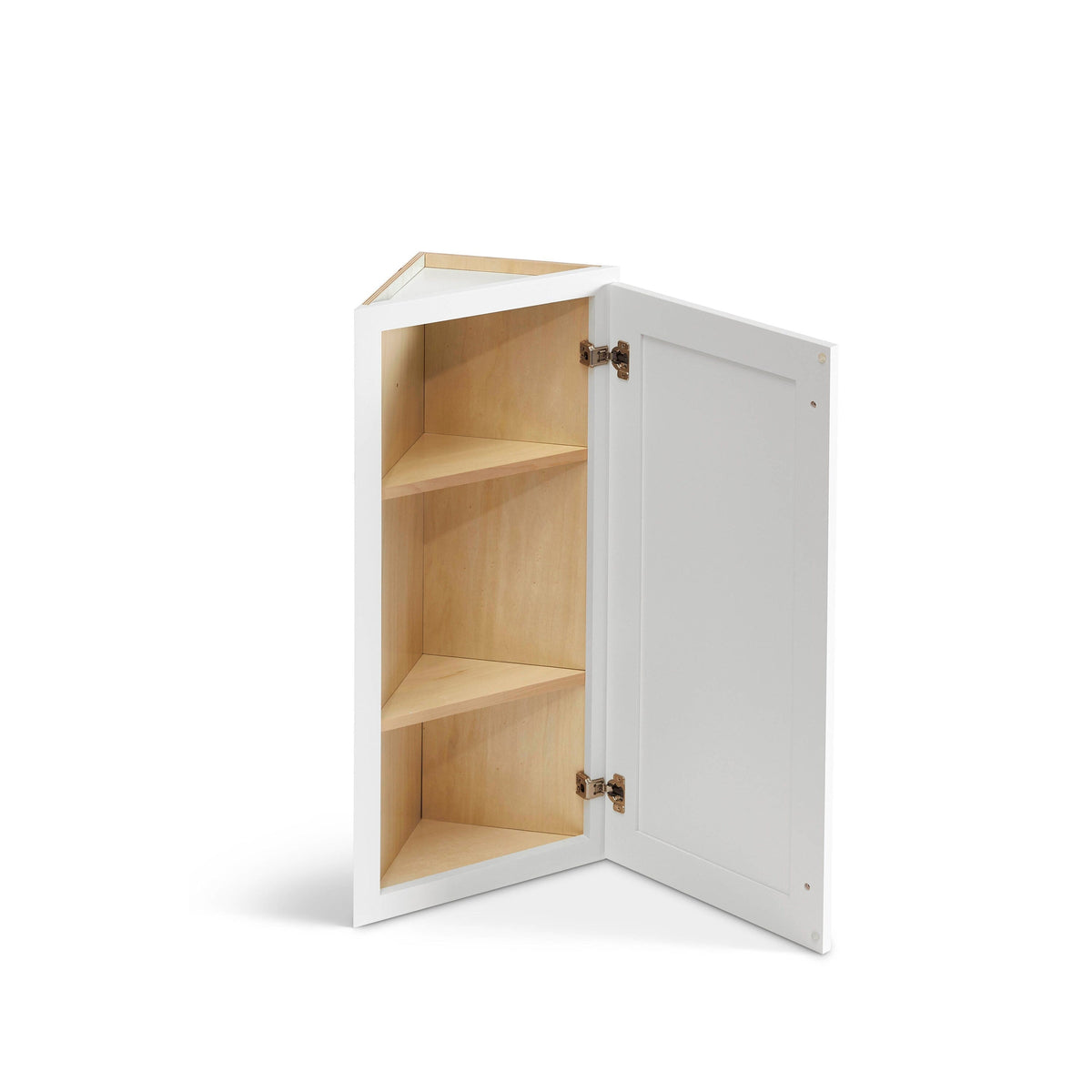 Valleywood Cabinetry Pure White 12-in W x 36-in H x 12-in D Pure White Birch Diagonal Corner Wall Ready To Assemble Plywood Cabinet (Flat Panel Shaker Style)