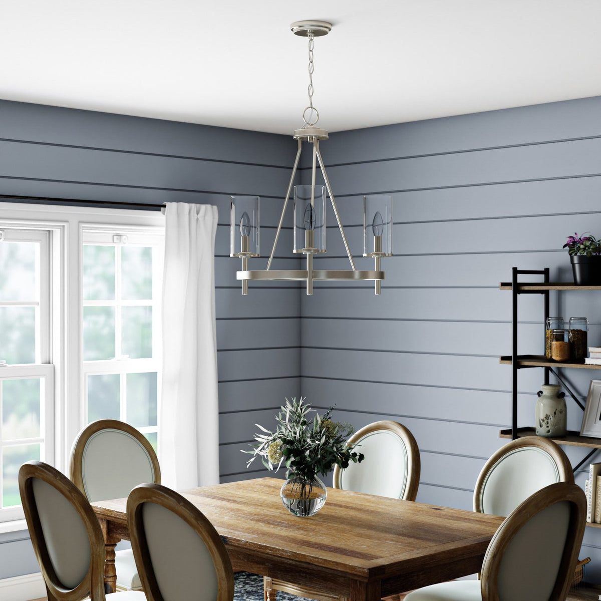 Progress Lighting Strahan 3-Light Brushed Nickel Transitional Chandelier