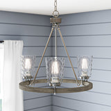 Progress Lighting Tiana 3-Light Brushed Nickel Coastal Chandelier