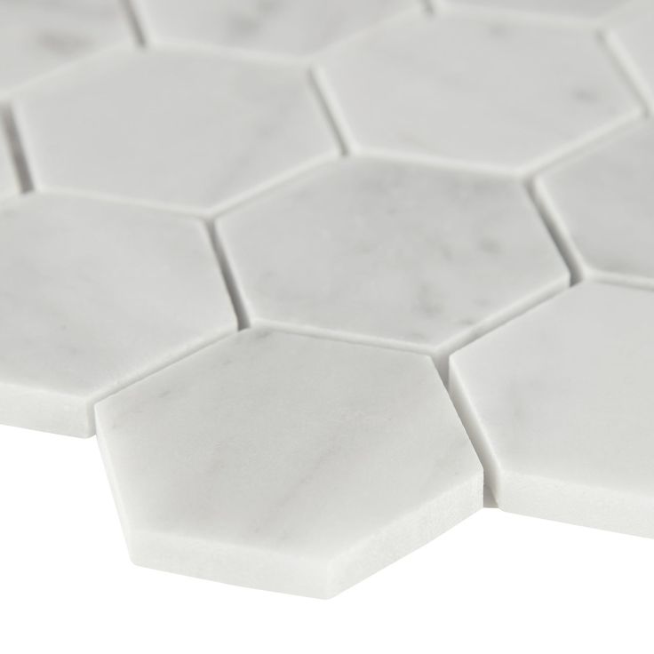 Carrara White Hexagon 12 in. x 12 in. x 8mm Honed Marble Mesh Mounted Mosaic Tile (9.8 sq. ft./ case)