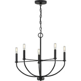 Progress Lighting Leyden 5-Light Matte Black Transitional Chandelier