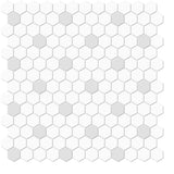 Satori Hudson Brilliant White and Gray 10-in x 12-in Matte Porcelain Hexagon Mosaic Floor and Wall Tile (0.82-sq. ft/ Piece)