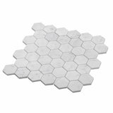 Apollo Tile White 12-in x 12-in Honed Natural Stone Marble Hexagon Marble Look Floor and Wall Tile (4.83-sq. ft/ Carton)