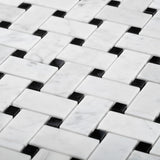 Apollo Tile (Sample) White and Black 4-in x 4-in Polished Marble Floor and Wall Tile